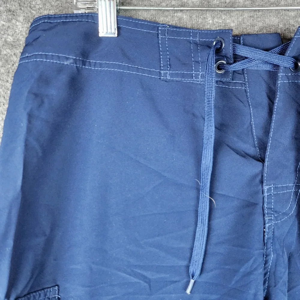 Panama Jack Board Shorts Mens 34 Navy Blue Cargo Pocket Stretch EUC